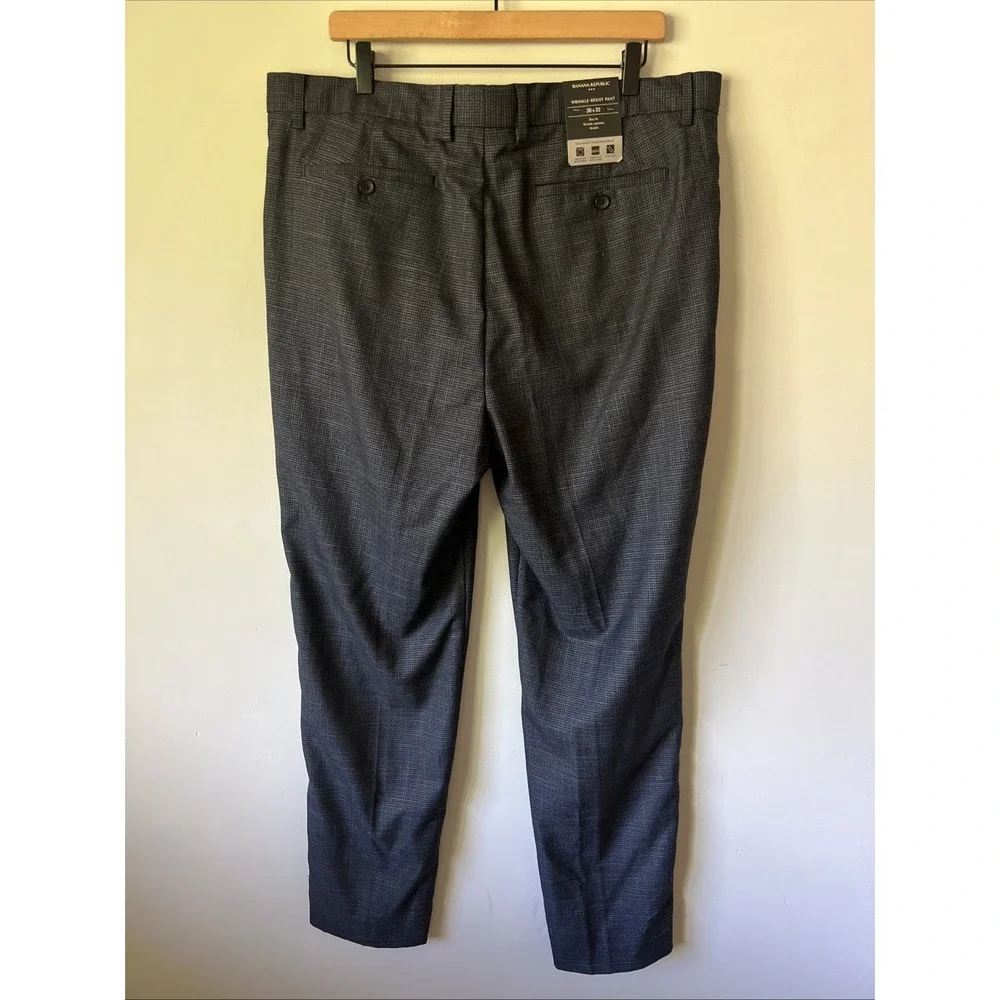 Men's Banana Republic Slim Fit Plaid Dress Trouser Pants size 38x31 NWT